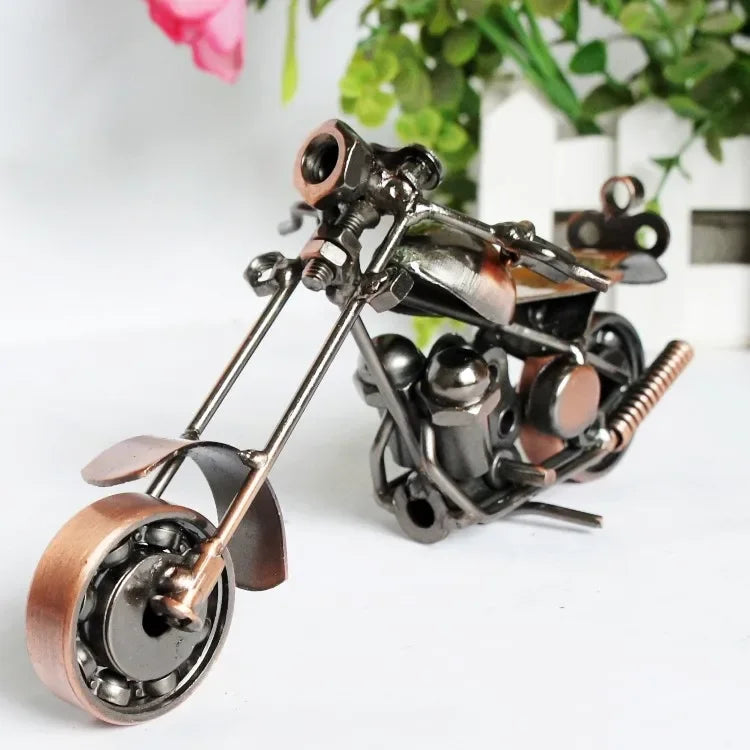 Retro Iron Art Motorcycle Model Ornaments Art Nostalgia Collection Harley Motorcycle Figurines Sculpture for Home Decor