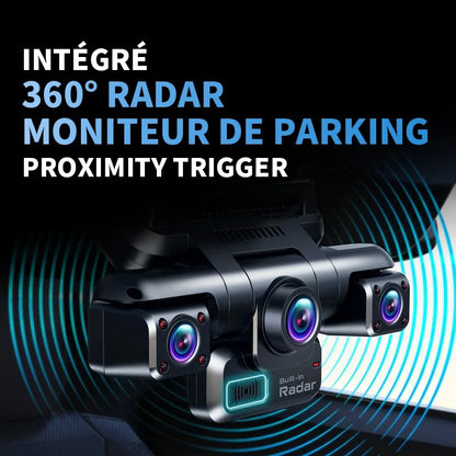 TiESFONG 4CH GPS caméra de tableau de bord i7pro frontal 4K/2K+3*1080P pour dashcam voiture DVR 360 24H moniteur de stationnement,WiFi camaras para automóviles,IR Vision nocturne,g-sensor,256Gmax