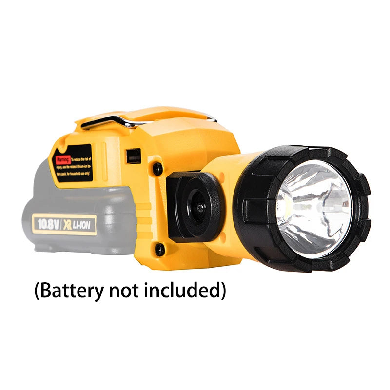 12V LED Work Lamp Flashlight for Dewalt DCB120 DCB123 10.8V 12V Li-ion Battery Portable Rotatable Spotlight LED Warning Light