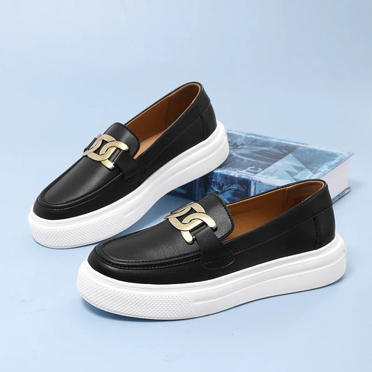 Brand Black Men's Leather Casual Shoes Sale Luxury Man Moccasin Shoes Comfort Loafers Women Men Slip-on Shoes Driving Footwear