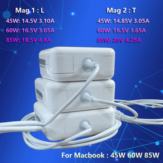 New For Macbook Air Pro Charger 45W 60W 85W Mag* 2 1 Magnetic Power Adapter Compatible with A1466 A1278 A1502 A1398 A1286 A1465