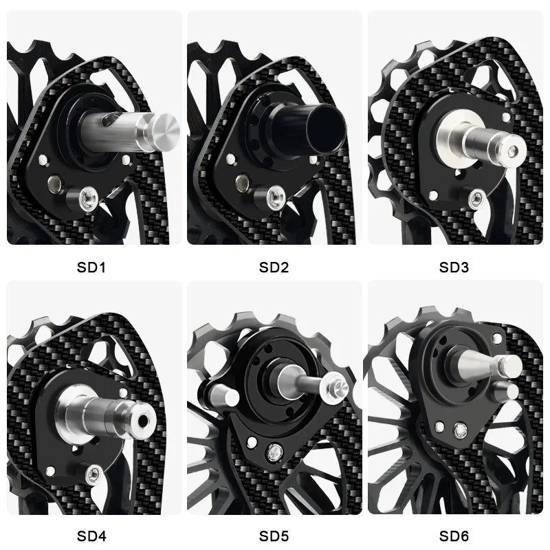 Bicycle Rear Derailleur Carbon Fiber Ceramic 13T 17T Pulley Guide Wheel For Shimano R5800 R6800 R7000 R8000 R9000 For Sram