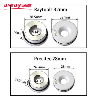 5pcs Laser Ceramic Holder Ring 28/32mm Precitec Raytools WSX Fiber Head Parts P0571-1051 KT CON Procutter Lightcutter BT230 240