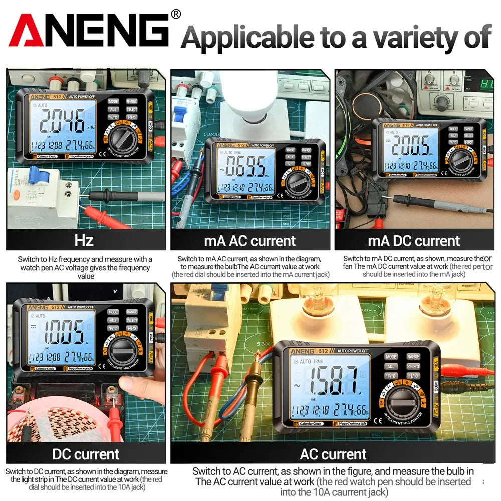 ANENG 612 Smart Digital Multimeters AC/DC Current Voltage Capacitance Professional Measurement Multimetro Test Tools