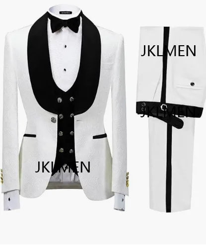 Floral Jacket Men Suit Slim Fit Wedding Tuxedo Navy Blue Velvet Lapel Groom Party Suits Costume Homme Best Man Blazer