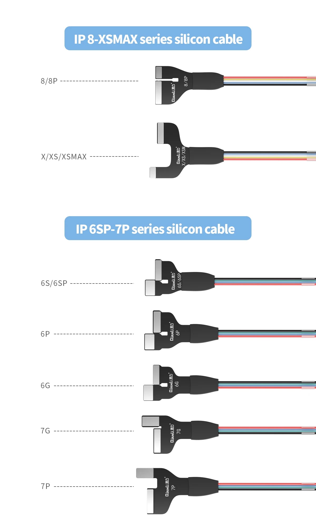 Qianli iPower Pro Max For iPhone 6 7 8 X XS MAX 11PM 12 13 14 Repair Test Cable DC Power Control Test Power Supply Boot Line