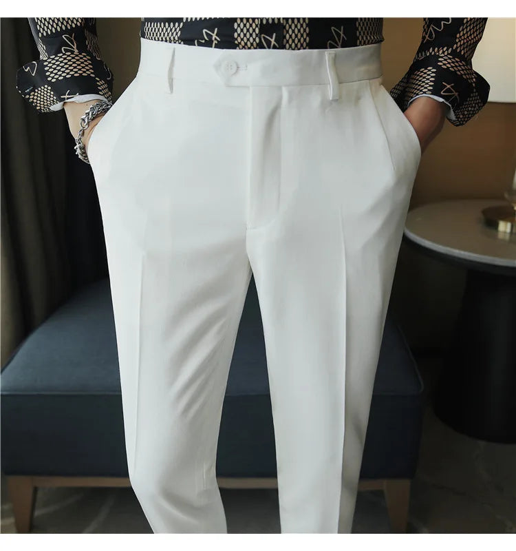 2023 Autumn New Solid Straight Casual Pant High Quality Fashion Simplicity Men Suit Pants Formal Business Office Social Trousers