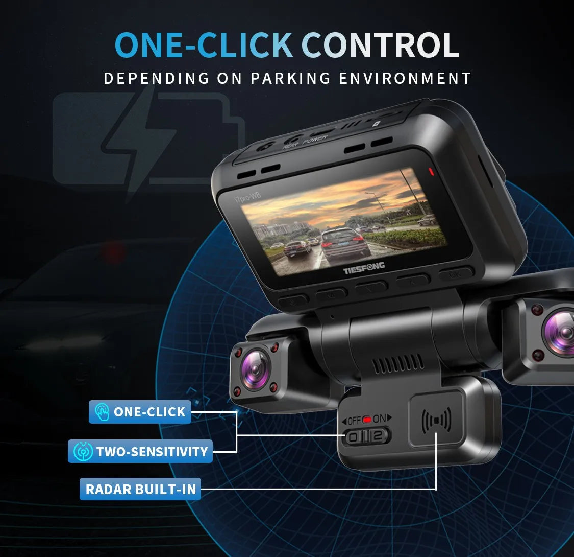 TiESFONG 4CH GPS caméra de tableau de bord i7pro frontal 4K/2K+3*1080P pour dashcam voiture DVR 360 24H moniteur de stationnement,WiFi camaras para automóviles,IR Vision nocturne,g-sensor,256Gmax