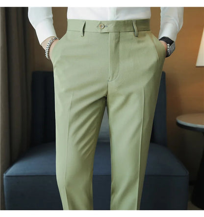 2023 Autumn New Solid Straight Casual Pant High Quality Fashion Simplicity Men Suit Pants Formal Business Office Social Trousers