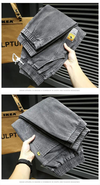 Cargo Jeans Men Denim Jogger Pants Baggy Jean Trousers Male Wide Leg Jeans New Streetwear Straight Baggy Elastic Waist Denim Pan