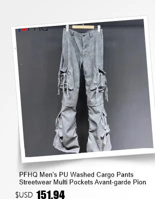 PFHQ Heavy Industry Men's Wide Leg Jeans New High Street Multi-dimensional Pocket Loose Straight Male Denim Pants Summer 21Z4633