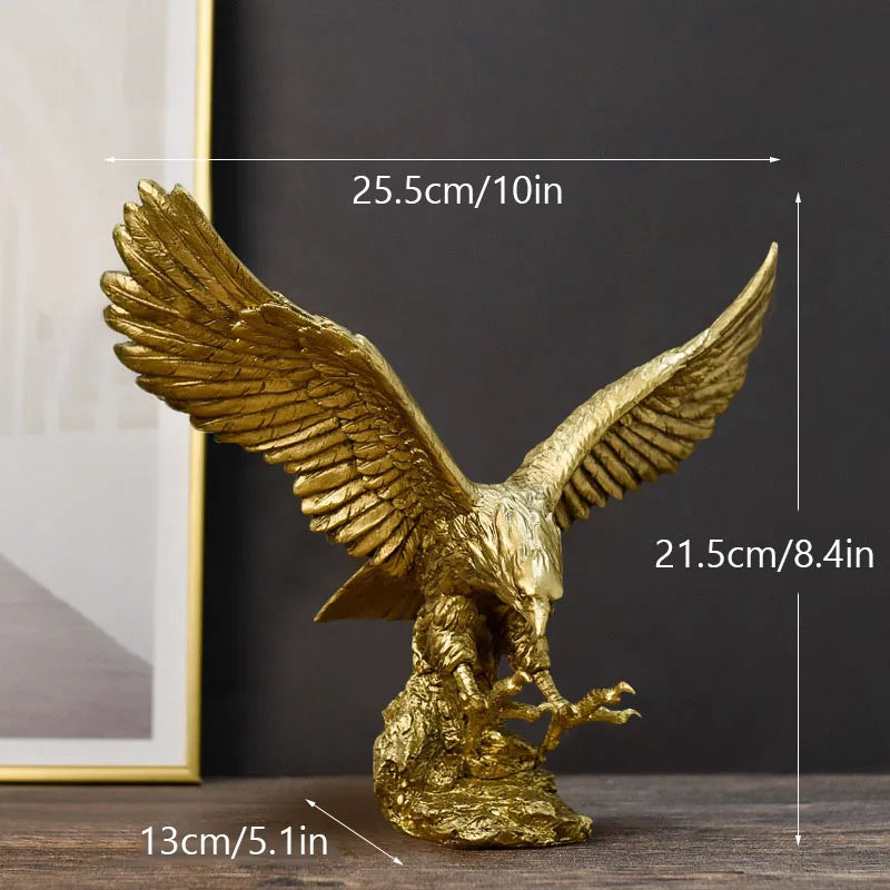 Resin American Golden Eagle Figurines Home Office Desktop Decoration Model Collection Statues Ornament Decor Objects Accessories