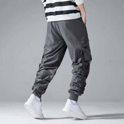 2025 Multi-Pockets Spring Cargo Pants Men Slim Khaki Joggers Streetwear Men Casual Harem Jogging Sports Long Pants Male Trousers