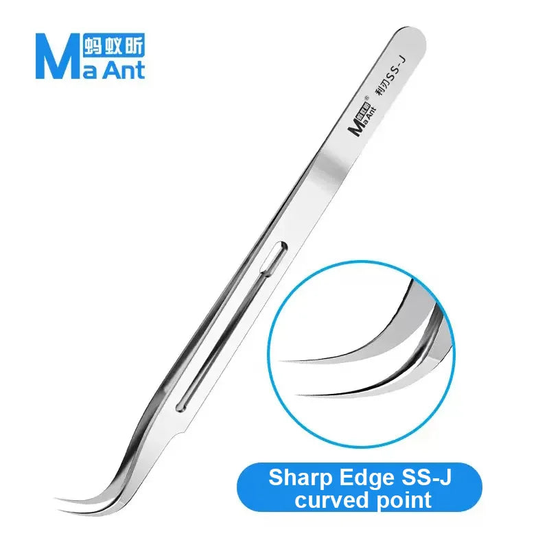 MaAnt SS-A SS-A1 SS-J Stainless Steel Tweezers for Phone Repair Universal Non-magnetic High Precision Jump Wire Clips