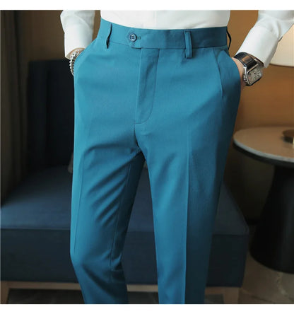 2023 Autumn New Solid Straight Casual Pant High Quality Fashion Simplicity Men Suit Pants Formal Business Office Social Trousers