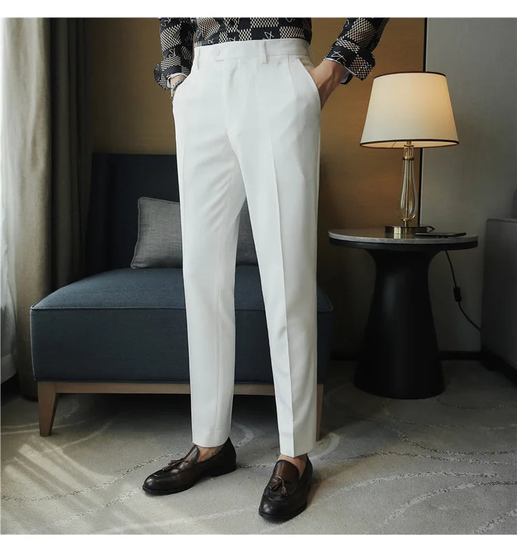 2023 Autumn New Solid Straight Casual Pant High Quality Fashion Simplicity Men Suit Pants Formal Business Office Social Trousers