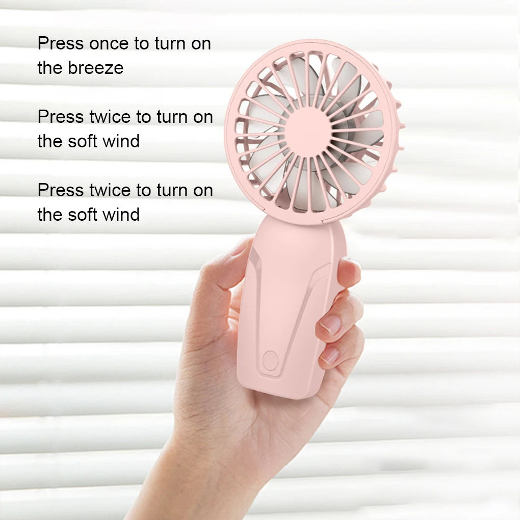 Portable Handheld Fan Small Cooling Fan USB Rechargeable Eyelash Eyelash Mute Cooler  Handheld Fan Mini USB Rechargeable Desk