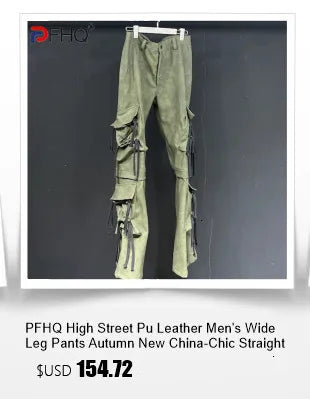 PFHQ Heavy Industry Men's Wide Leg Jeans New High Street Multi-dimensional Pocket Loose Straight Male Denim Pants Summer 21Z4633