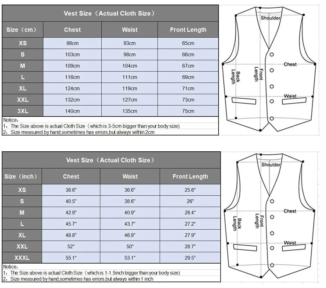 Men's Suit Vest Slim Fit Double Breasted Dress Vest Casual Business Formal Waistcoat