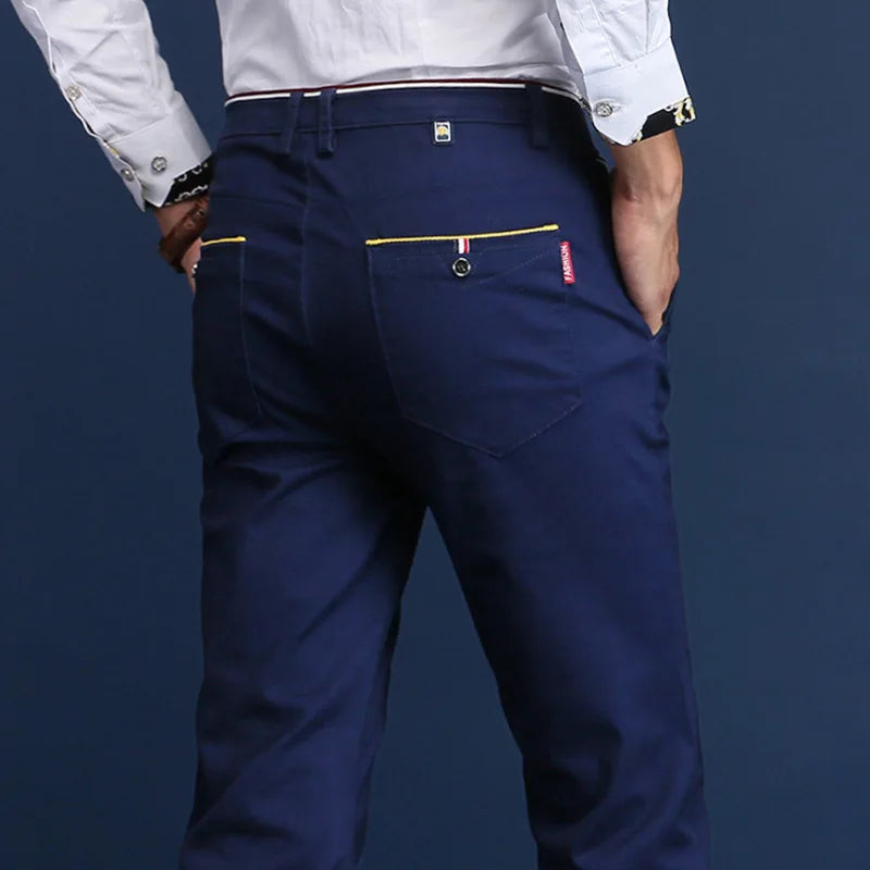 2024 New Korean Men Casual Pants Slim Fit Trousers High Quality Straight Pants Men