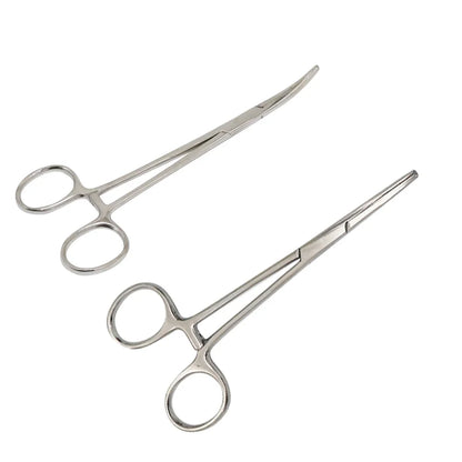 12.5/16/18cm Hemostatic Clamp Forceps Straight Curved Tweezers Medical Surgical Serrated Locking Forceps Curved Hemostat Farm