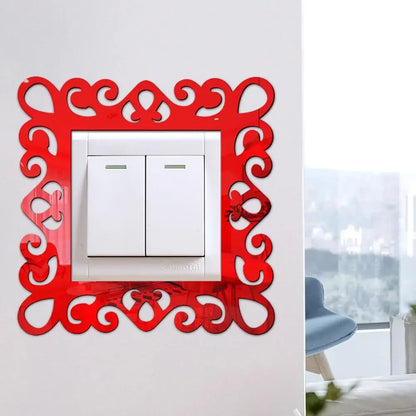 Self-Adhesive Panels Wall Sticker Acrylic Light Switch Cover Mirror Face Stickers On The Wall Home Decoration Photo Frame Shape