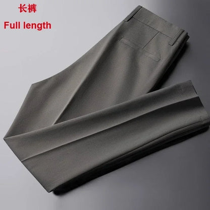 2023 Drape Trousers Trousers Men's Straight Slim Casual White Pants Men's Suit Anti-wrinkle High-grade Nine-point Pants