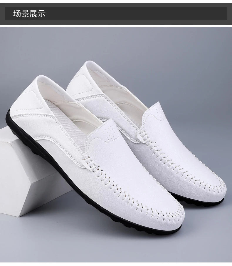 2023 Genuine Leather Mens Loafers Moccasins Shoes Designer Men Casual Handmade Formal Slip on Male Boat Shoes Zapatillas Hombre