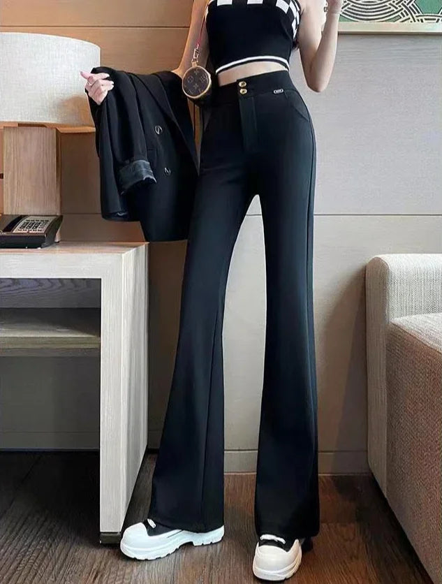 Pants for Women Long Woman Trousers Slacks High Waist Trends 2025 90s Elastic Quality G Korean Fashion New In Classic Casual Xxl