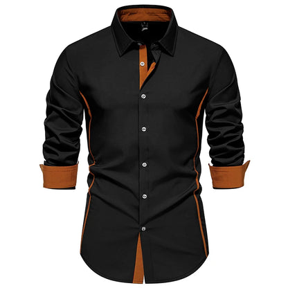 Men Shirts Europe Size New Arrivals Slim Fit Male Shirt Solid Long Sleeve British Style Cotton Men's Shirt Office