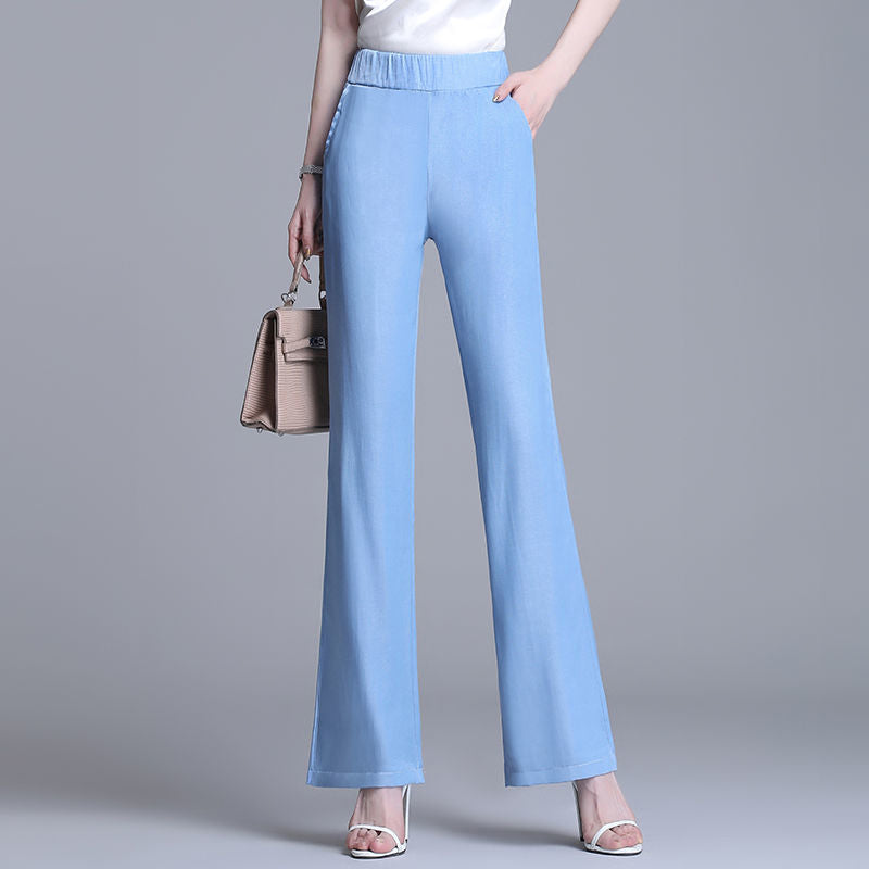 2023 Autumn and Winter Women's High Waist Patchwork Pockets Sashes Slim Solid Color Fashion Casual Elegant Commuter Horn Pants