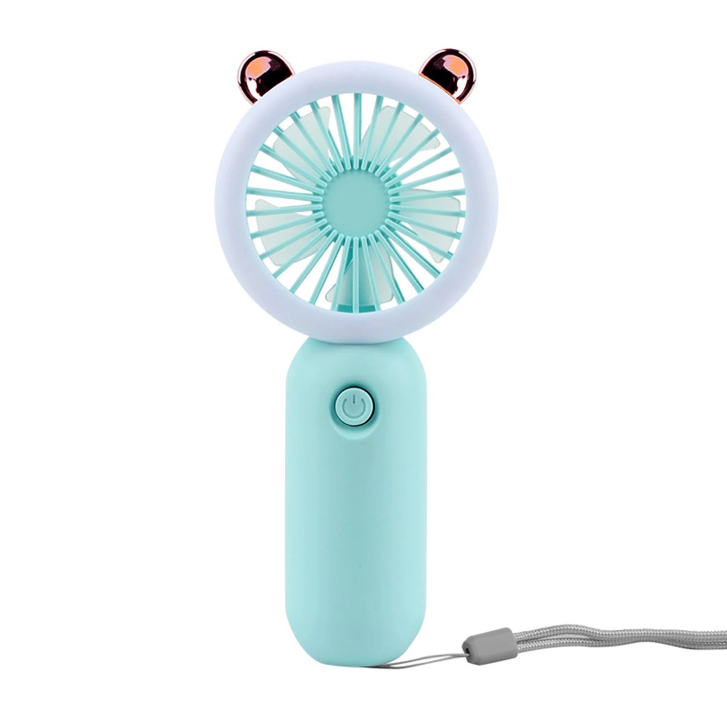 Cartoon Mini Portable Handheld Fans Silent Outdoor Summer Small Fan USB Charging Cooling Cute Portable Fan with LED Night Light