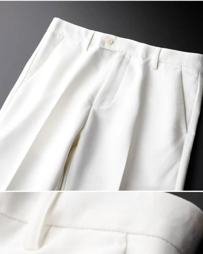 2023 Drape Trousers Trousers Men's Straight Slim Casual White Pants Men's Suit Anti-wrinkle High-grade Nine-point Pants