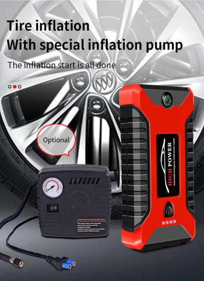 Démarreur de saut de voiture Portable, batterie externe 99800mAh, chargeur de démarrage d'urgence 600A 12V pour batterie Booster de voiture, dispositif de démarrage rapide