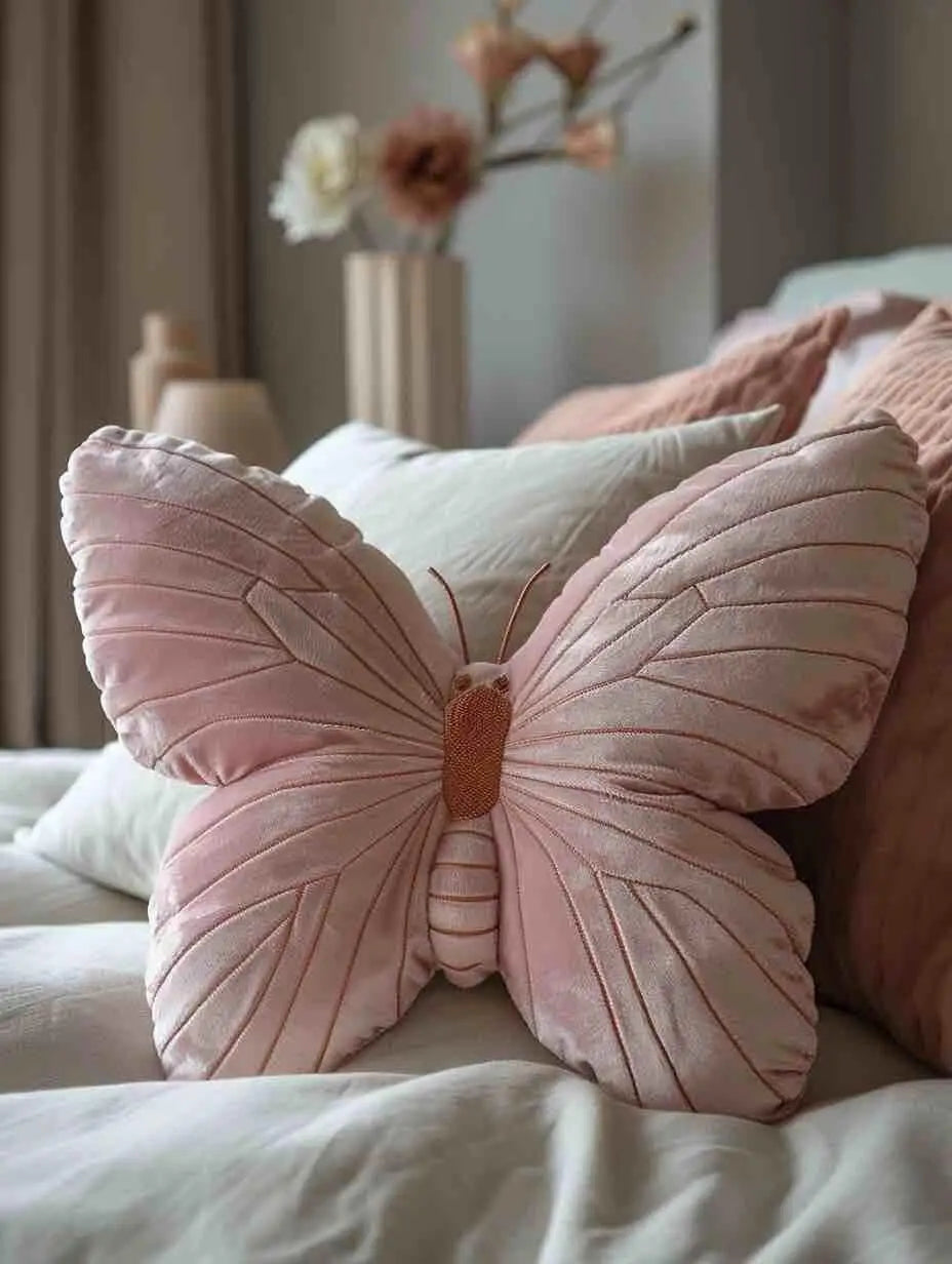 Butterfly Pillow Cute Ins Sofa Pillow Soft Pink Butterfly Pillow Decoration Home Bedhead Portable Pillow Creative Alien Pillow