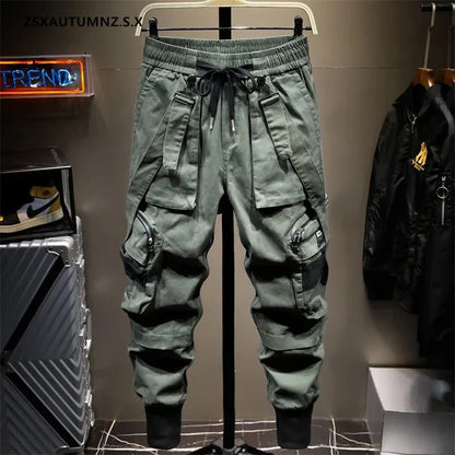 Pantalones Hombre Multi-pocket Overalls Men's Fashion Corset Feet Men's Casual Trousers For Men Loose Streetwear Hip-hop Pants