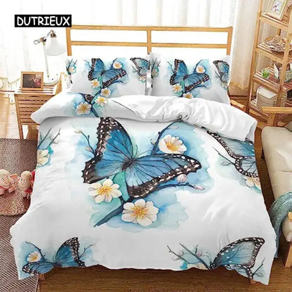 Rainbow Butterfly Duvet Cover Pink Flower Duvet Cover For Kids Bedding Set Kids Boys Girls Teens Comforter Cover For Decorations