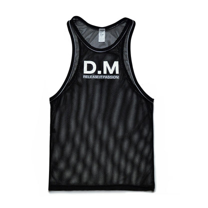 New Designer Men's Vest Transparent Breathable Mesh Vests Sleeveless Hot Tank Top for Male Men