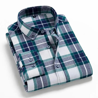 2022 New Men Plaid 100% Cotton Spring Autumn Casual  Long Sleeve Chemise Homme Male Check Shirts