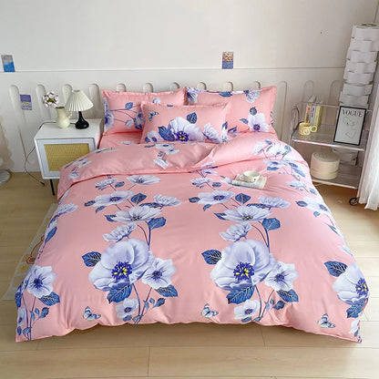 Solstice Bedding Set Duvet Cover Pillowcase Bed Linens Set Triangular Rhombus Printing Quilt Cover Bed Flat Sheet Queen Size