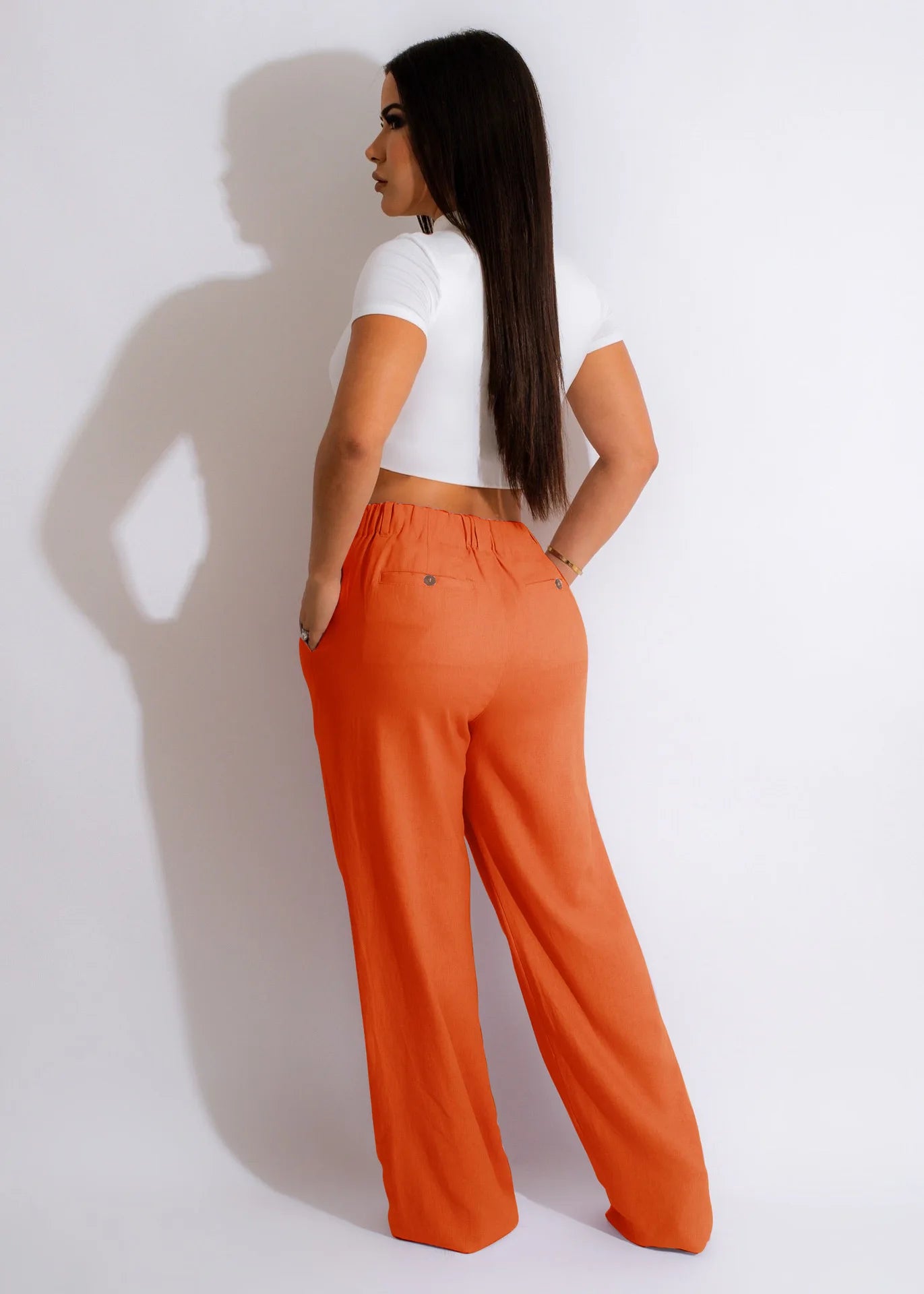 CM.YAYA Fashion Women Straight Wide Leg Zipper Fly Draped High Waist Tailored Trousers 2023 Summer OL Work Street Pants