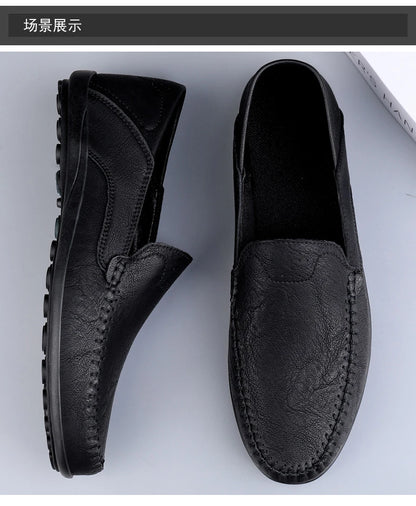 2023 Genuine Leather Mens Loafers Moccasins Shoes Designer Men Casual Handmade Formal Slip on Male Boat Shoes Zapatillas Hombre