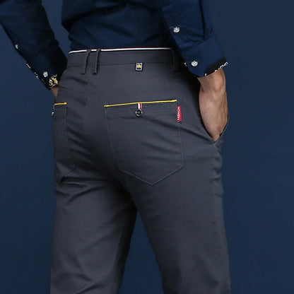 2024 New Korean Men Casual Pants Slim Fit Trousers High Quality Straight Pants Men