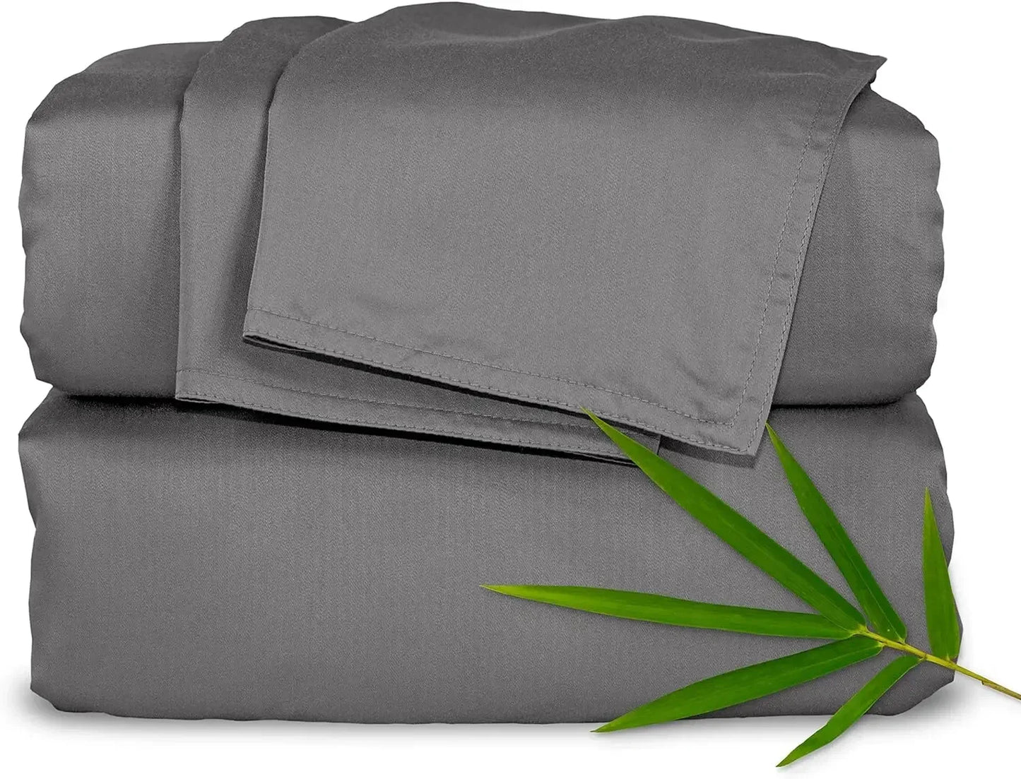 Genuine 100% Organic Viscose Derived from Bamboo Bed Sheet Set, Luxuriously Soft & Cooling, Double Stitching