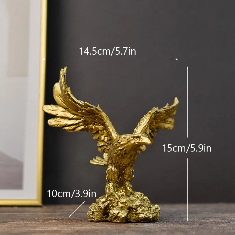 Resin American Golden Eagle Figurines Home Office Desktop Decoration Model Collection Statues Ornament Decor Objects Accessories