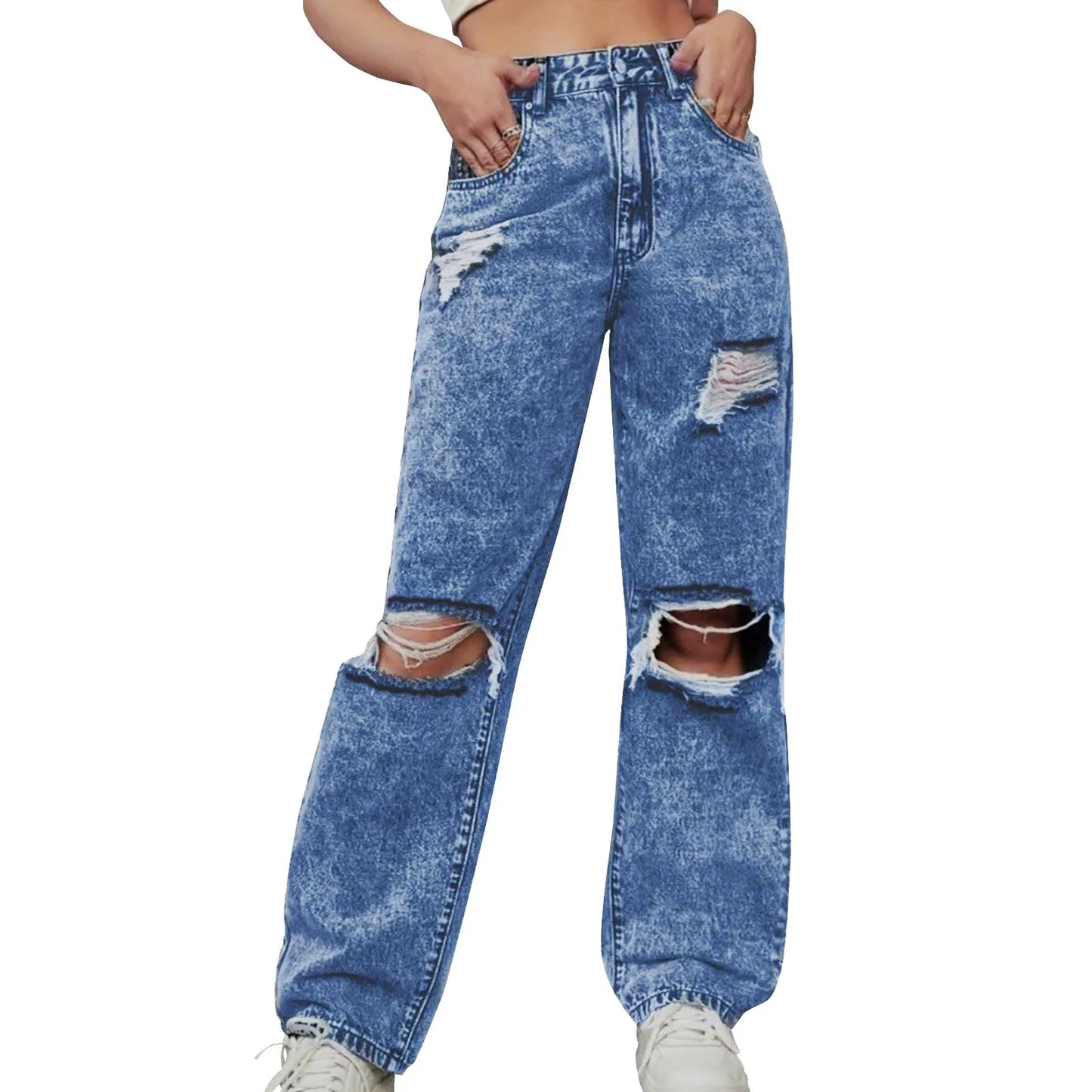 2024 Jeans for Women High Waisted Flare Jeans for Women Ripped Stretchy Casual Denim Pants Boot Cut Pants 90s Streetwear