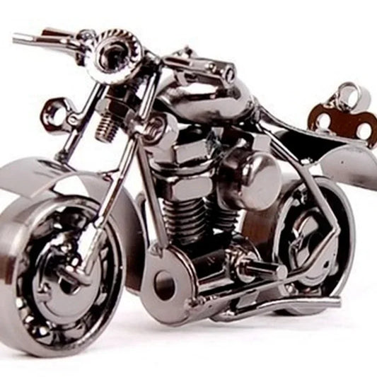 Motorcycle Model Retro Motor Figurine Metal Decoration Handmade Iron Motorbike Prop Vintage Home Decor Kid Toy