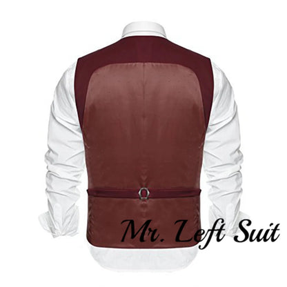 Men's Suit Vest Slim Fit Double Breasted Dress Vest Casual Business Formal Waistcoat