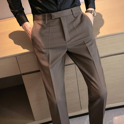 2023 Men Suit Pants High Quality Men Solid Color Slim Fit Dress Pants Slim Fit Office Business Men Trousers Plus Size 28-36