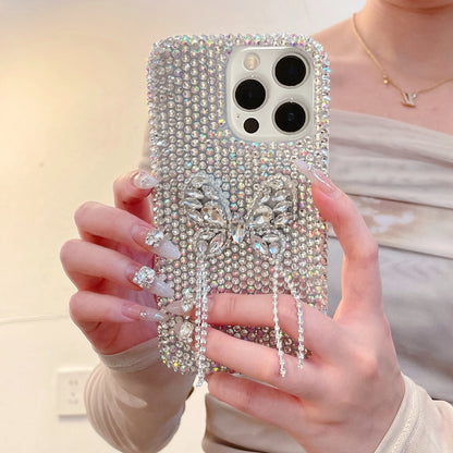 Luxury Diamond Glitter Bowknot Case for iPhone 15 Pro Max 3D Bling Rhinestones Shiny Phone Cover for iPhone 16 14 Plus 11 12 Pro